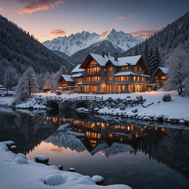 Paysage enneigé d’Aspen avec des chalets de luxe nichés dans les montagnes rocheuses.