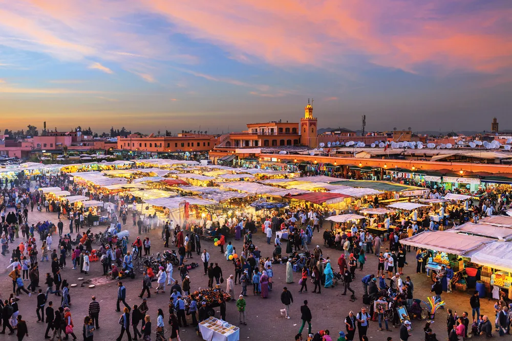 La place Jemaa el-Fna, Marrakech, Maroc